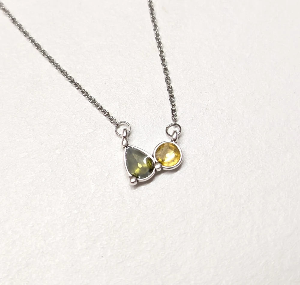Citrus Moss Geo Necklace