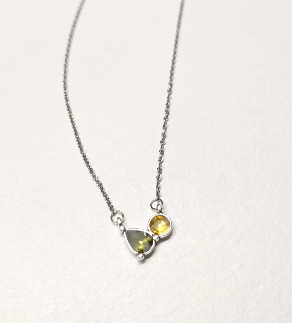 Citrus Moss Geo Necklace